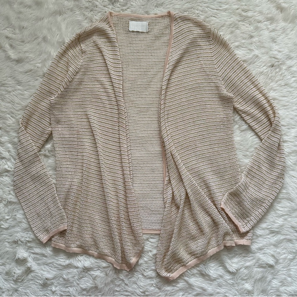 Zadig & Voltaire Cardigan Daphnee Open Front Open Knit Sweater Stripes Metallic